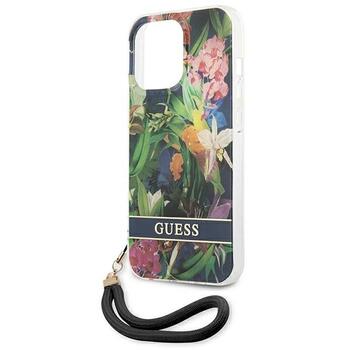 Guess GUHCP13LHFLSB Hardcase Flower Strap Aizsargapvalks priekš iPhone 13 Pro / 13 6,1