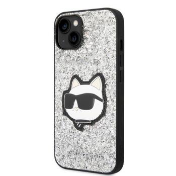 Karl Lagerfeld KLHCP14SG2CPS Hardcase Glitter Choupette Patch Aizsargapvalks priekš iPhone 14/15/13 6,1