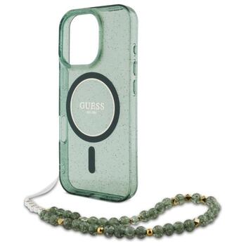 Guess GUHMP16XHGCRELSA Hardcase IML Glitter With Pearl Aizsargapvalks priekš iPhone 16 Pro Max 6.9