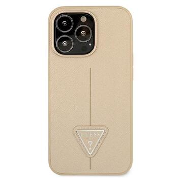 Guess GUHCP13LPSATLE Saffiano Triangle Logo Aizsargapvalks priekš iPhone 13 Pro / 13 6,1