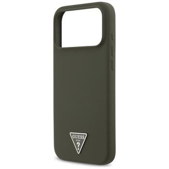 Case Guess Silicone Triangle Logo MagSafe Защитный чехол для iPhone 17 Pro Max / хаки (GUHMP17XSCTRLMA)