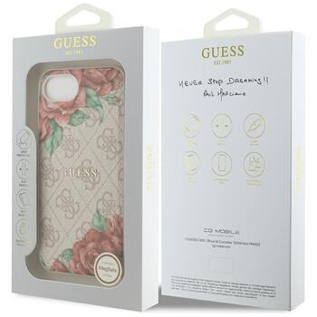 Guess 4G Flowers Print MagSafe Aizsargapvalks priekš iPhone 16e / 17e / rozā (GUHMPSE4P4ROPEMCP)