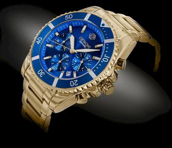 Giewont Vīriešu pulkstenis Chronograph Sapphire / zelta/zils (GW3970-B6)