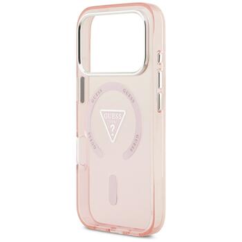 Case Guess IML Gradient Triangle Logo MagSafe Защитный чехол для iPhone 17 Pro / розовый (GUHMP17LHGTMLCGP)