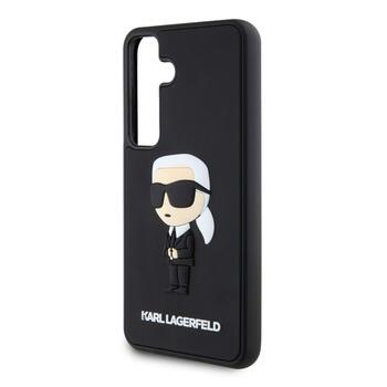 Karl Lagerfeld 3D Rubber Ikonik Case Aizsargapvalks priekš Samsung Galaxy S24 / melns (KLHCS24S3DRKINK)