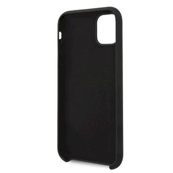 Guess GUHCN65LSLMGBK Silicone Vintage Gold Logo Aizsargapvalks priekš iPhone 11 Pro Max / melns (GUHCN65LSLMGBK)