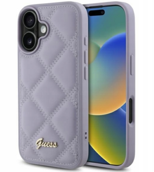 Guess Quiled Metal Logo Защитный Чехол для Apple iPhone 16 (GUHCP16SPSQSQSU)