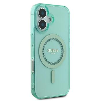 Guess GUHMP16MPFTDTEN Hardcase IML Rhinestones MagSafe Защитный чехол для iPhone 16 Plus 6.7