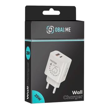 OBAL:ME Wall Charger Зарядное устройство USB-A + USB-C 25W / белый (OM25WCA)