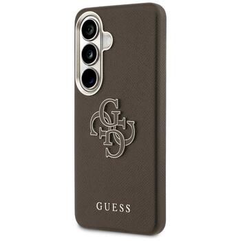 Case Guess Grained Big 4G Metal Logo Aizsargapvalks priekš Samsung Galaxy S26+ / brūns (GUHCS26M5PS4RGGW)