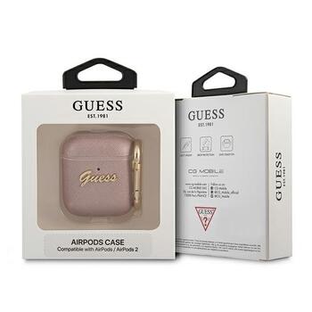 Guess GUA2SASMP AirPods cover Saffiano Script Metal Collection Защитный чехол для AirPods / розовый (GUA2SASMP)