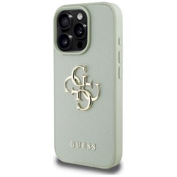 Guess Grained Big 4G Logo Small Classic Logo Aizsargapvalks priekš iPhone 16 Pro Max / zaļš (GUHCP16XPGT4MBN)