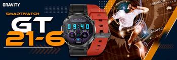 Smartwatch Gravity GT21-6 Смарт-часы с красным силиконовым ремешком (GT21-6)