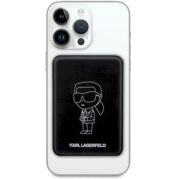 Karl Lagerfeld Powerbank indukcyjnyKLPBMKIOTTGK Беспроводное зарядное устройство 5W 3000mAh Ikonik MagSafe / чёрный (KLPBMKIOTTGK)
