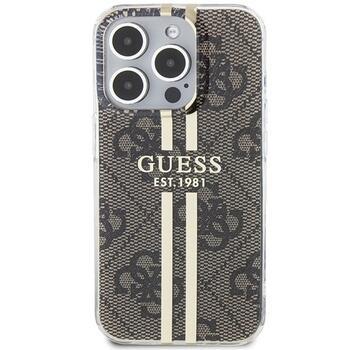 Guess GUHCP15LH4PSEGW Hardcase IML 4G Gold Stripe Aizsargapvalks priekš iPhone 15 Pro 6.1