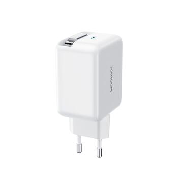 Joyroom JR-TCL06 Travel Charger GaN Fast Charger Type-C Зарядное устройство 67W PD 3.0 QC 5.0 PPS UFCS со встроенным выдвижным кабелем Type-C 0.7m / белый (JR-TCL06-WHT)