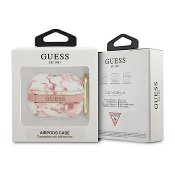 Guess GUAPHCHMAP Защитный чехол для AirPods Pro Marble Strap Collection / розовый (GUAPHCHMAP)