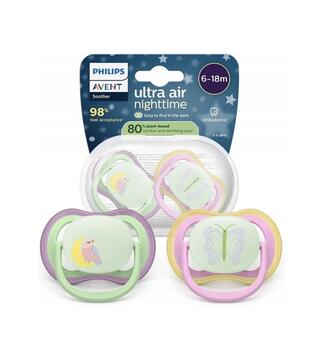 Philips Avent Ultra Air Night Детские Пустышки 6-18m 2pcs (SCF376/29)