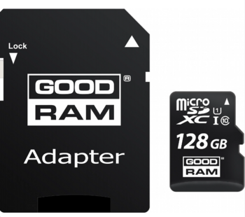 Goodram  microSDXC class 10 UHS I 128GB Карта памяти + Адаптер (M1AA-1280R12)