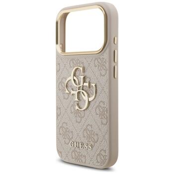 Guess 4G Big 4G Classic Logo Big Strap Metal Buttons Case Aizsargapvalks priekš iPhone 17 Pro / rozā (GUHCP17LP4G4BCSP)