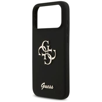 Guess Silicone Big 4G Script case Защитный чехол для iPhone 17 Pro Max / чёрный (GUHCP17XSC4GSMK)