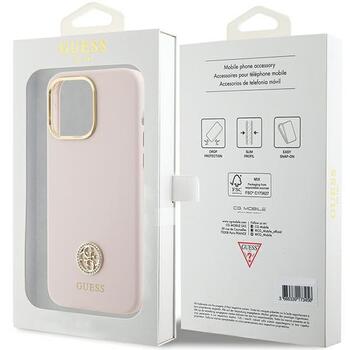 Guess Silicone Logo Strass 4G Back Case Защитный Чехол для Apple iPhone 15 Pro Max (GUHCP15XM4DGPP)