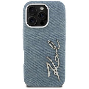 Karl Lagerfeld FW Jeans Signature Logo Защитный чехол для iPhone 16 Pro / синий (KLHCP16LPJFMSVB)