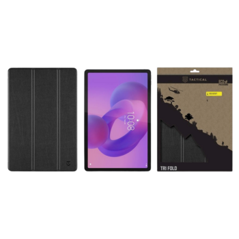 Tactical Book Tri Fold Case Planšetdatoru maciņš priekš Lenovo Idea Tab 11 / melns (TA-57983128153)