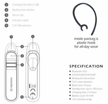 Swissten Caller Bluetooth HandsFree Наушник с Функцией MultiPoint / CVC Noise Reduction (SW-CALLER-BK)