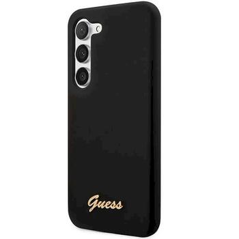 Guess GUHCS23MSLSMK S23+ S916 Защитный чехол Silicone Vintage Gold Logo / чёрный (GUHCS23MSLSMK)