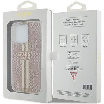 Guess GUHCP15LH4PSEGP Hardcase IML 4G Gold Stripe Aizsargapvalks priekš iPhone 15 Pro 6.1