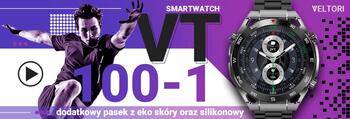 Smartwatch VELTORI VT100-1 Смарт-часы с чёрным силиконовым ремешком и чёрным ремешком из экокожи / чёрный (VT100-1)