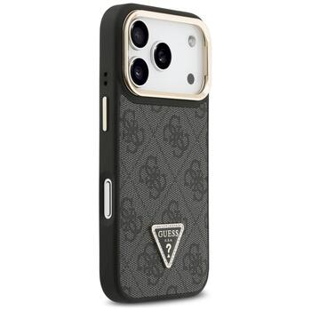 Guess 4G PU Triangle Logo & Stand Camera Magsafe Aizsargapvalks priekš iPhone 17 Pro / melns (GUHMP17LPCS4GPTK)