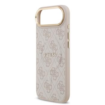 Guess PU Leather 4G Gold Frame MagSafe Case Aizsargapvalks priekš iPhone Air / rozā (GUHMP17MP4MSEGCP)