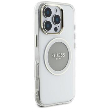 Case Guess IML Metal Colored Circle Classic Logo MagSafe Защитный чехол для iPhone 16 Pro / серый (GUHMP16LHTDRCEDG)