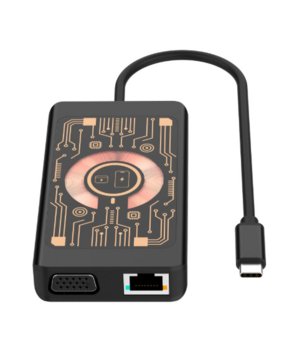 Qualo QTPB5-HUB-18 Hubs 9 in 1 USB-C / 2x USB-A / RJ-45 / VGA / D-Sub / HDMI / 3.5mm Jack (QTPB5-HUB-18)