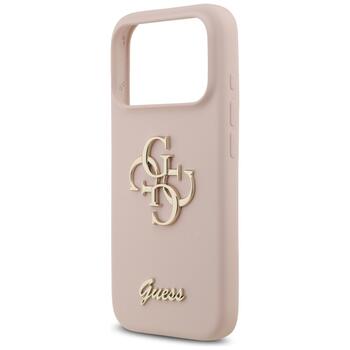 Guess Silicone Big 4G Script Case Защитный чехол для iPhone 17 Pro / розовый (GUHCP17LSC4GSMP)