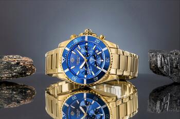 Giewont Vīriešu pulkstenis Chronograph Sapphire / zelta/zils (GW3970-B6)