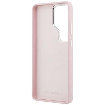 Karl Lagerfeld Grained Signature Metal Resin Logo Защитный чехол для Samsung Galaxy S26 Ultra / розовый (KLHCS26LPGFKSRSP)