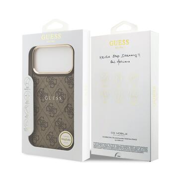 Guess PU Leather 4G Gold Frame MagSafe Case Чехол для Apple iPhone 17 Pro Max (GUHMP17XP4MSEGCW)