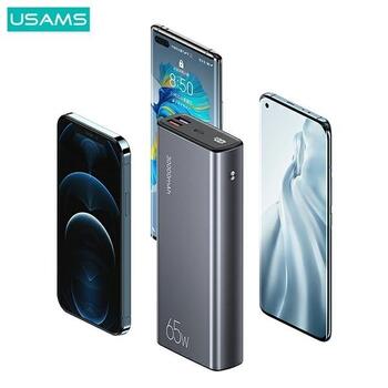 Usams PB59 Fast Charge Powerbank 65W 2xQC3.0+PD Переносная зарядная батарея 30 000mAh (CMXLOGTC01)