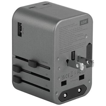 Energea TravelWorld GaN65 USB-C PD 65 Вт + универсальный адаптер PPS 55 Вт (TWA-GAN65-GUN)
