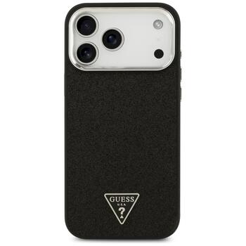Guess Glitter Triangle Logo MagSafe Защитный чехол для iPhone 17 Pro Max / чёрный (GUHMP17XPFGTSCMK)
