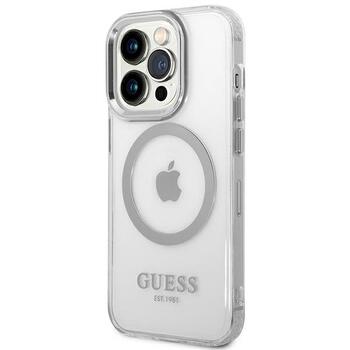 Guess GUHMP14LHTRMS Metal Outline Magsafe Hardcase Aizsargapvalks priekš iPhone 14 Pro 6,1