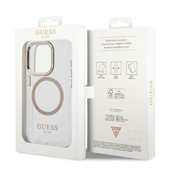 Guess GUHMP14LHTRMD Metal Outline MagSafe Aizsargapvalks priekš iPhone 14 Pro 6,1