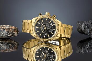 Giewont Chronograph Sapphire Vīriešu pulkstenis / zeltains/melns (GW9580-B4)