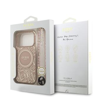Guess IML Flowers Allover Strap MagSafe Case Защитный чехол для iPhone 17 Pro / розовый (GUHMP17LHCPOFPP)