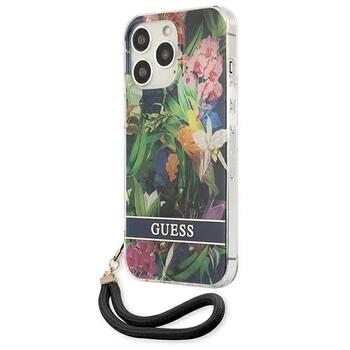 Guess GUHCP13LHFLSB Hardcase Flower Strap Aizsargapvalks priekš iPhone 13 Pro / 13 6,1