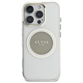 Guess IML Metal Colored Circle Classic Logo MagSafe Case Защитный чехол для iPhone 16 Pro Max / серый (GUHMP16XHTDRCEDG)
