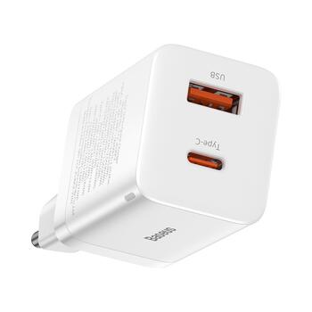 Baseus Super Si PD  Зарядное Устройство 30W /  1x USB-C / 1x USB (BRA012292)